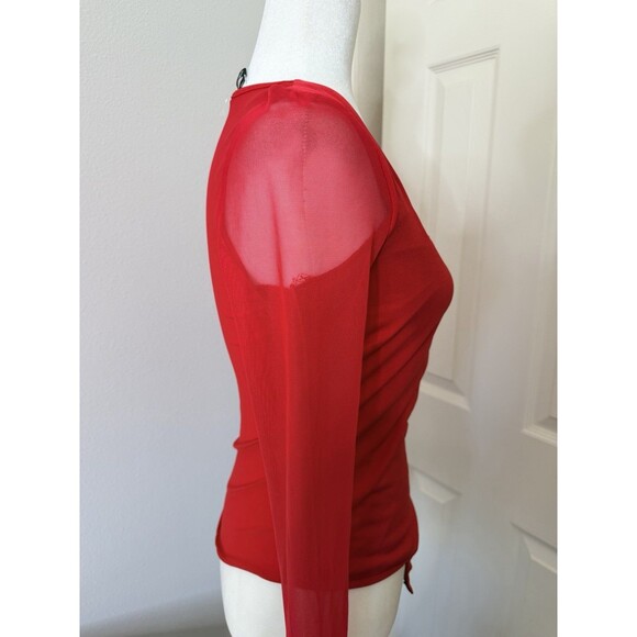 Windsor Women’s Square Neck Long Sleeve Red Bodysuit Size M - Picture 6 of 10